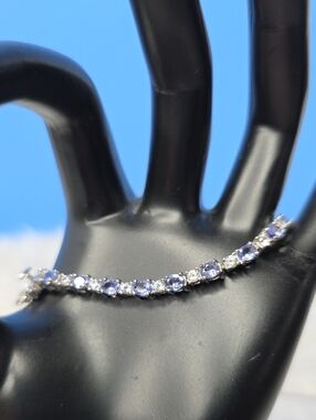Tanzanite Sterling Silver Tennis Bracelet